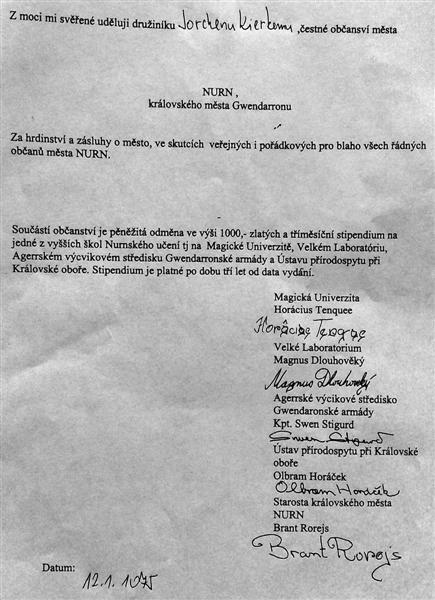 Čestné občanství města Nurn