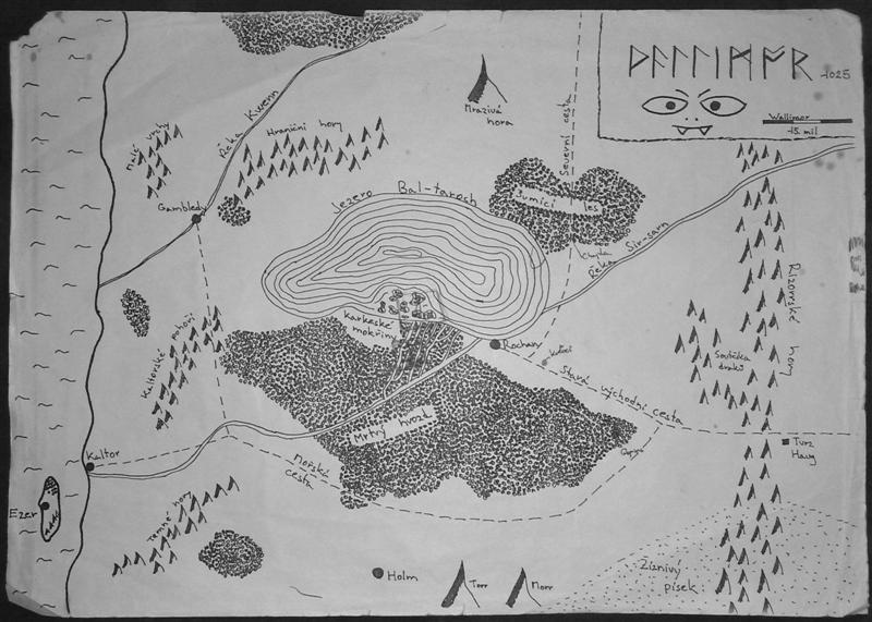 Historická mapa Wallimoru z Baldovy pozůstalosti